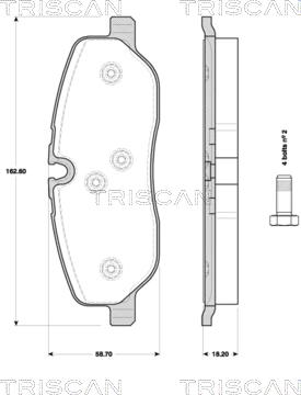 Triscan 8110 17025 - Bremsbelagsatz, Scheibenbremse alexcarstop-ersatzteile.com