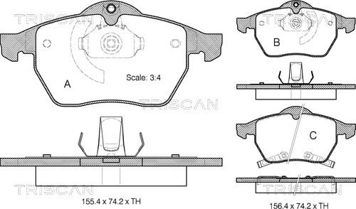 Triscan 8110 24011 - Bremsbelagsatz, Scheibenbremse alexcarstop-ersatzteile.com