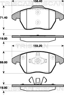 Triscan 8110 28038 - Bremsbelagsatz, Scheibenbremse alexcarstop-ersatzteile.com