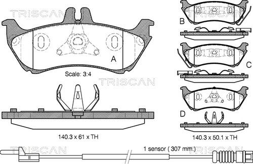 Triscan 8110 23029 - Bremsbelagsatz, Scheibenbremse alexcarstop-ersatzteile.com