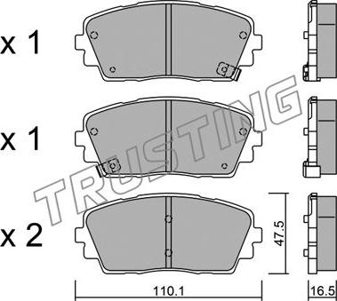 Trusting 957.0 - Bremsbelagsatz, Scheibenbremse alexcarstop-ersatzteile.com