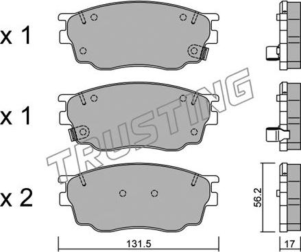 Trusting 491.0 - Bremsbelagsatz, Scheibenbremse alexcarstop-ersatzteile.com