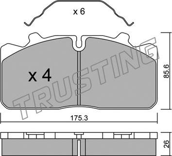 Trusting 598.0 - Bremsbelagsatz, Scheibenbremse alexcarstop-ersatzteile.com