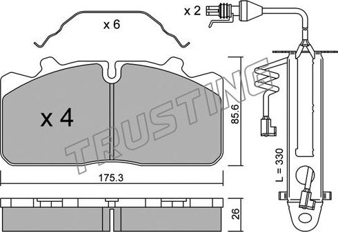 Trusting 598.2W - Bremsbelagsatz, Scheibenbremse alexcarstop-ersatzteile.com