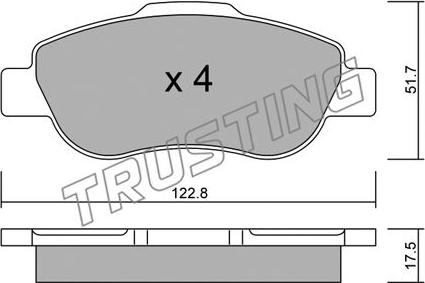 Trusting 654.0 - Bremsbackensatz alexcarstop-ersatzteile.com