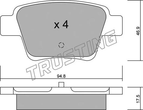 Trusting 655.0 - Bremsbelagsatz, Scheibenbremse alexcarstop-ersatzteile.com