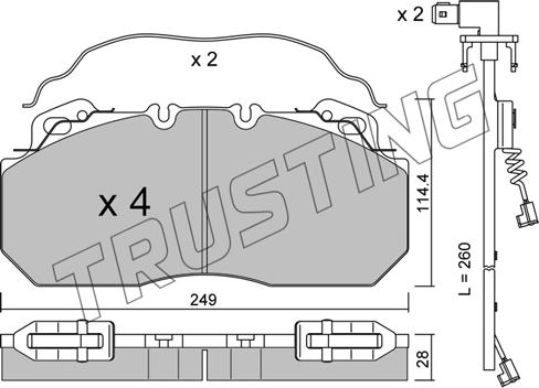 Trusting 605.0W - Bremsbelagsatz, Scheibenbremse alexcarstop-ersatzteile.com