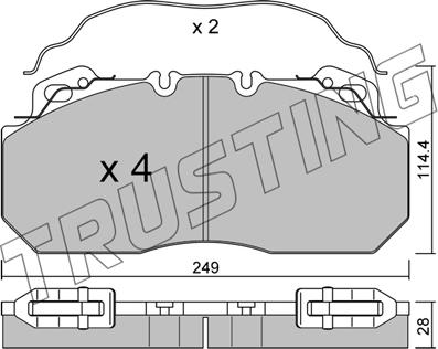 Trusting 605.0 - Bremsbelagsatz, Scheibenbremse alexcarstop-ersatzteile.com