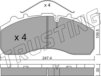 Trusting 601.0 - Bremsbackensatz alexcarstop-ersatzteile.com