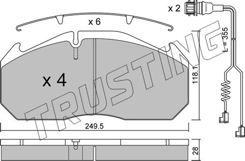 Trusting 602.4W - Bremsbelagsatz, Scheibenbremse alexcarstop-ersatzteile.com