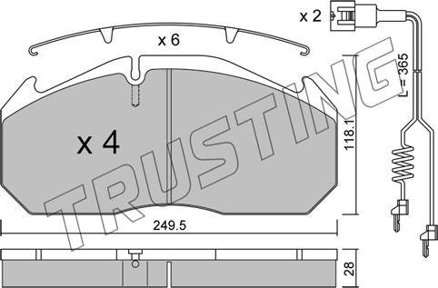 Trusting 602.3W - Bremsbelagsatz, Scheibenbremse alexcarstop-ersatzteile.com