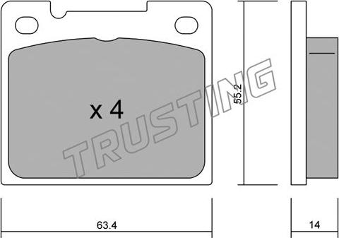 Trusting 004.0 - Bremsbelagsatz, Scheibenbremse alexcarstop-ersatzteile.com