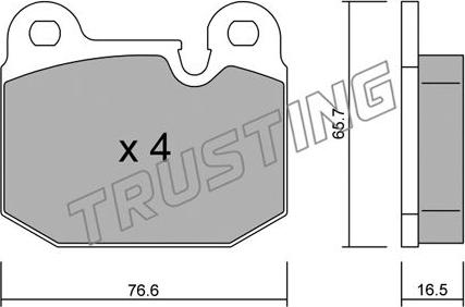 Trusting 029.0 - Bremsbelagsatz, Scheibenbremse alexcarstop-ersatzteile.com