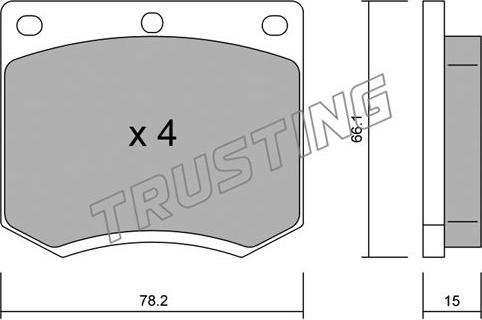 Trusting 025.0 - Bremsbelagsatz, Scheibenbremse alexcarstop-ersatzteile.com