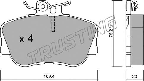 Trusting 161.0 - Bremsbelagsatz, Scheibenbremse alexcarstop-ersatzteile.com