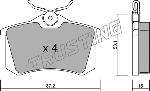 Trusting 102.0 - Bremsbelagsatz, Scheibenbremse alexcarstop-ersatzteile.com