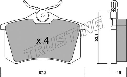 Trusting 102.2 - Bremsbelagsatz, Scheibenbremse alexcarstop-ersatzteile.com