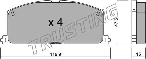 Trusting 110.0 - Bremsbelagsatz, Scheibenbremse alexcarstop-ersatzteile.com