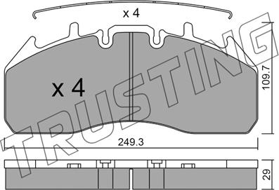 Trusting 825.0 - Bremsbelagsatz, Scheibenbremse alexcarstop-ersatzteile.com