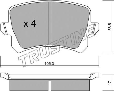 Trusting 822.0 - Bremsbelagsatz, Scheibenbremse alexcarstop-ersatzteile.com