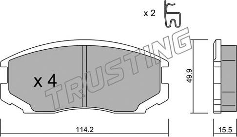 Trusting 391.0 - Bremsbelagsatz, Scheibenbremse alexcarstop-ersatzteile.com