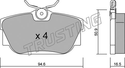 Trusting 355.0 - Bremsbelagsatz, Scheibenbremse alexcarstop-ersatzteile.com