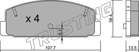 Trusting 311.1 - Bremsbelagsatz, Scheibenbremse alexcarstop-ersatzteile.com