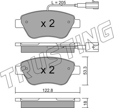 Trusting 330.3 - Bremsbelagsatz, Scheibenbremse alexcarstop-ersatzteile.com