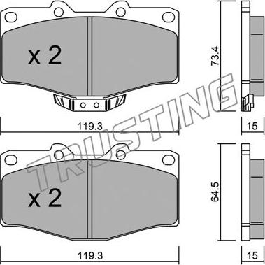 HELLA T1251 - Bremsbelagsatz, Scheibenbremse alexcarstop-ersatzteile.com