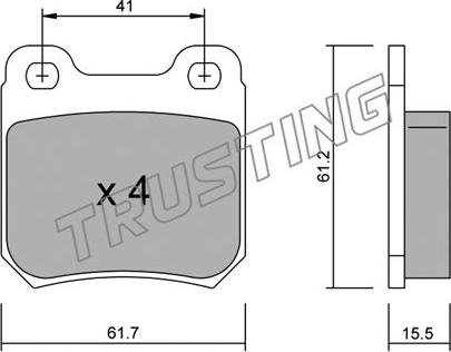 Trusting 285.0 - Bremsbelagsatz, Scheibenbremse alexcarstop-ersatzteile.com