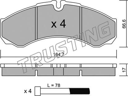 Trusting 221.3 - Bremsbelagsatz, Scheibenbremse alexcarstop-ersatzteile.com