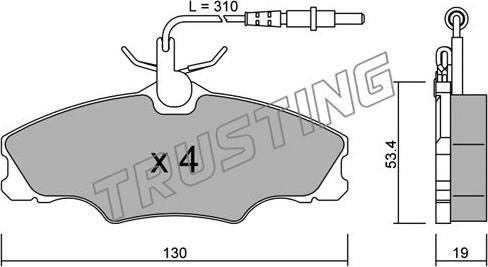 Trusting 222.0 - Bremsbelagsatz, Scheibenbremse alexcarstop-ersatzteile.com