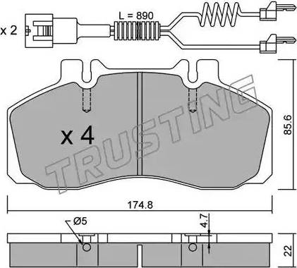 Trusting 275.0W - Bremsbelagsatz, Scheibenbremse alexcarstop-ersatzteile.com