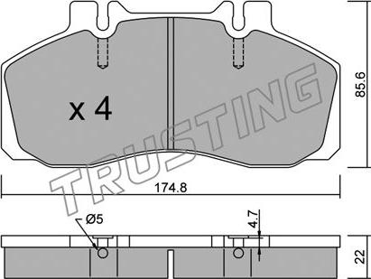 Trusting 275.0 - Bremsbelagsatz, Scheibenbremse alexcarstop-ersatzteile.com