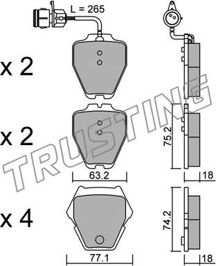 Trusting 790.0 - Bremsbelagsatz, Scheibenbremse alexcarstop-ersatzteile.com