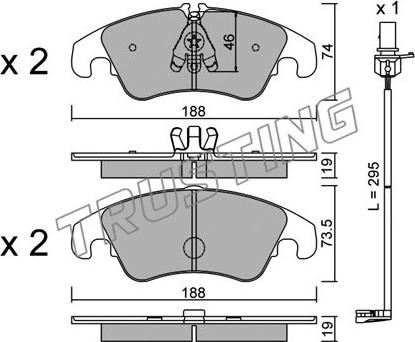 Trusting 791.4W - Bremsbelagsatz, Scheibenbremse alexcarstop-ersatzteile.com