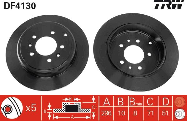 TRW DF4130 - Bremsscheibe alexcarstop-ersatzteile.com