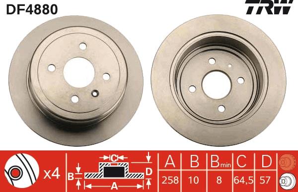 TRW DF4880 - Bremsscheibe alexcarstop-ersatzteile.com