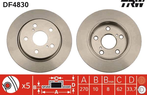 TRW DF4830 - Bremsscheibe alexcarstop-ersatzteile.com