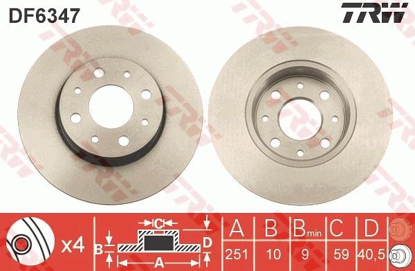 TRW DF6347 - Bremsscheibe alexcarstop-ersatzteile.com