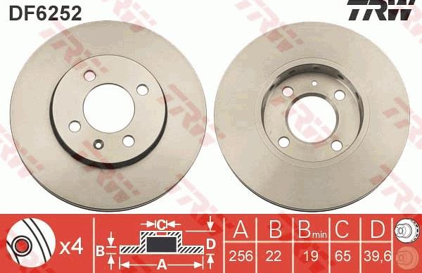 TRW DF6252 - Bremsscheibe alexcarstop-ersatzteile.com