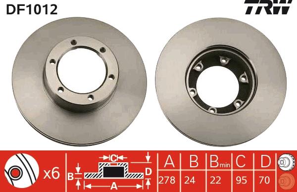 TRW DF1012 - Bremsscheibe alexcarstop-ersatzteile.com