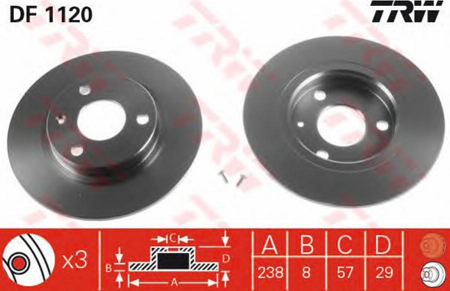 TRW DF1120BP - Bremsscheibe alexcarstop-ersatzteile.com