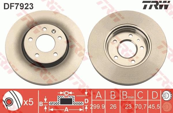 TRW DF7923 - Bremsscheibe alexcarstop-ersatzteile.com