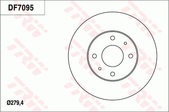 TRW DF7095 - Bremsscheibe alexcarstop-ersatzteile.com