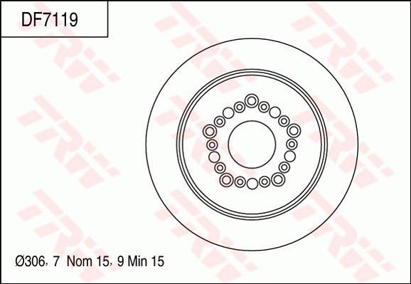 TRW DF7119 - Bremsscheibe alexcarstop-ersatzteile.com