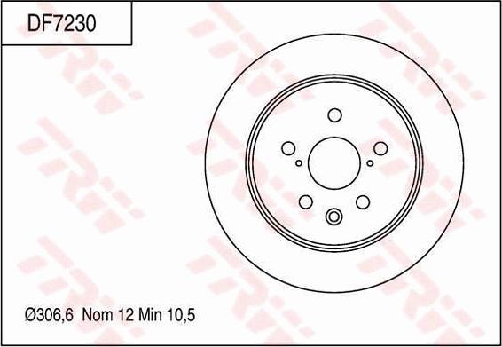 TRW DF7230 - Bremsscheibe alexcarstop-ersatzteile.com