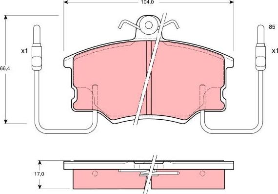 TRW GDB464 - Bremsbelagsatz, Scheibenbremse alexcarstop-ersatzteile.com