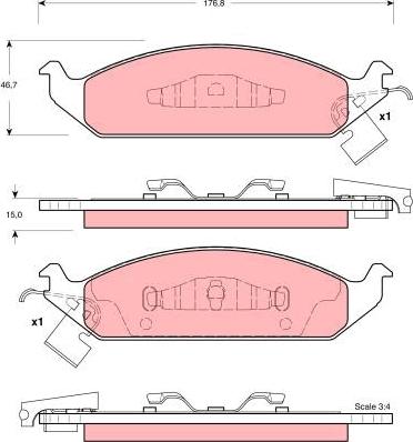 TRW GDB4016 - Bremsbelagsatz, Scheibenbremse alexcarstop-ersatzteile.com