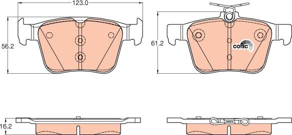 TRW GDB1957 - Bremsbelagsatz, Scheibenbremse alexcarstop-ersatzteile.com